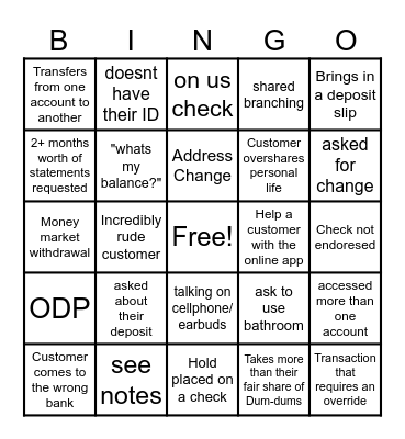 Teller Bingo Card
