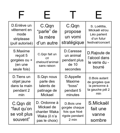 Marcou Bingo Card