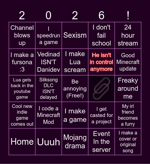 2026 Bingo Card
