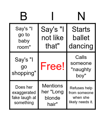 Nora BINGO Card