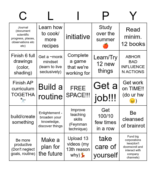 EAT THE RICH📎 Bingo Card