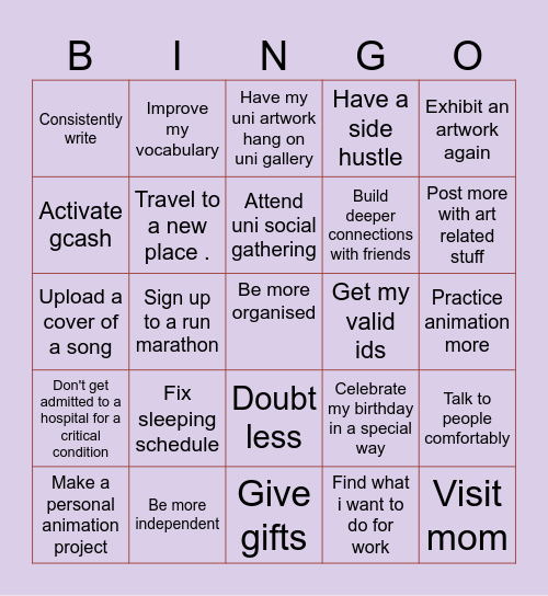 2026 RESOLUTION Bingo Card