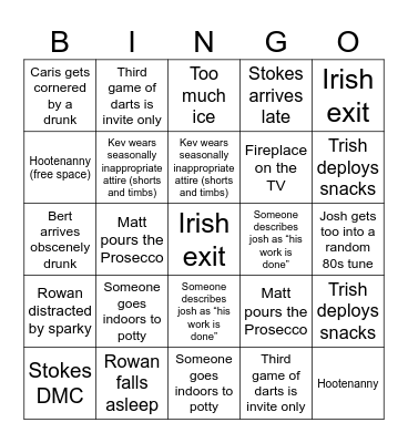 New Years Bingo Card