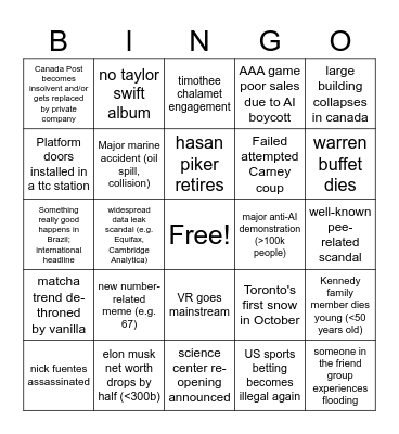 2026 bingo Card