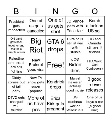 The Crit Hits’ 2026 Bingo Card