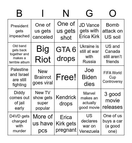 The Crit Hits’ 2026 Bingo Card