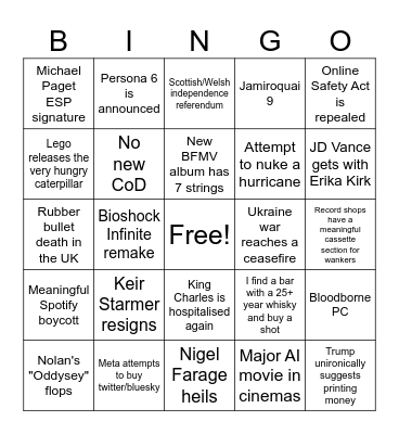 2026 Bingo Card
