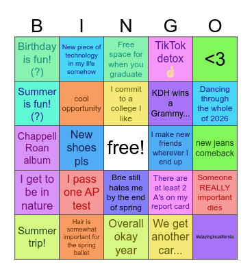 2026 Bingo Card