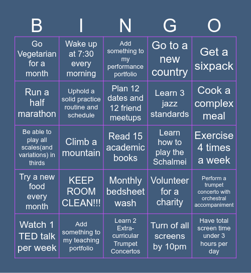 2026 Bingo Card
