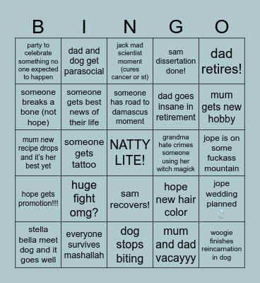 2026 Reilly Bingo Card