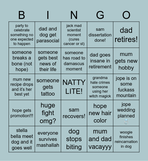 2026 Reilly Bingo Card