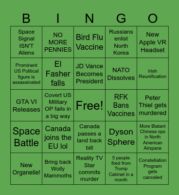 Eiden's 2025 Card Bingo Card