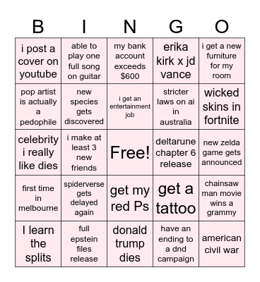 2026 Bingo Card