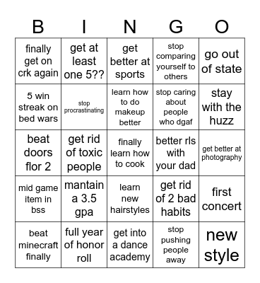 2026 Bingo Card