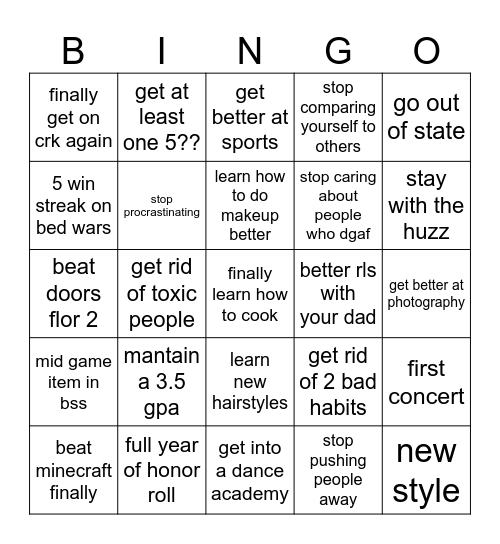 2026 Bingo Card