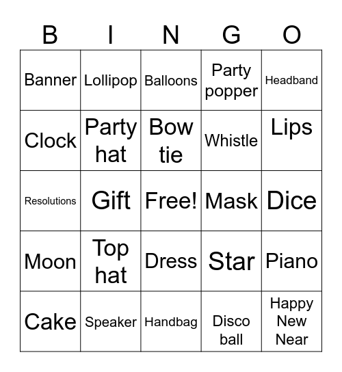 HAPPY NEW YEAR Bingo Card