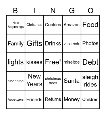 Holiday Bingo 2026 Bingo Card