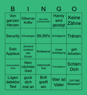 Britt Bingo Card
