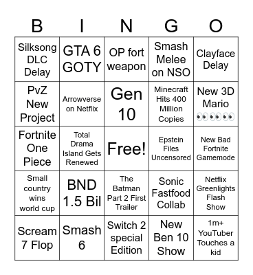 2026 BINGO Card