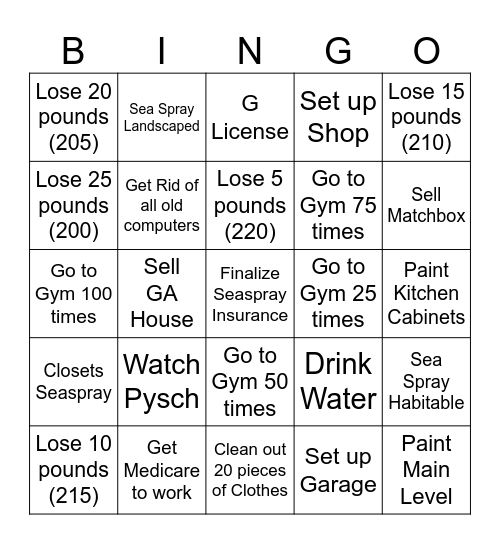 JSG 2026 Goals Bingo Card