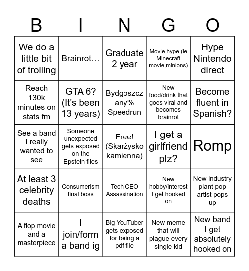 Mah 2026 Bingo Card