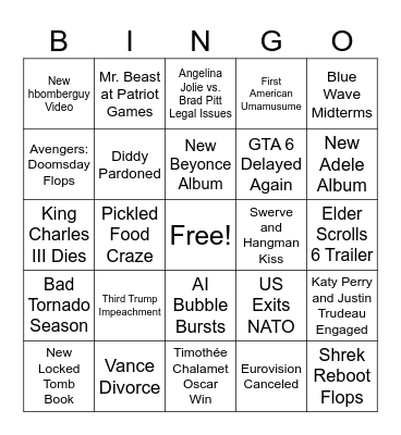 2026 Bingo Card