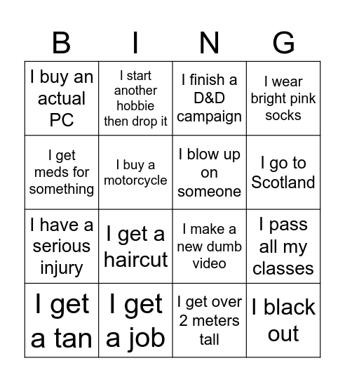 2026 BINGO CARD Bingo Card