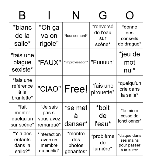 Norman fait des vidéos Bingo Card