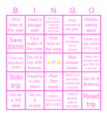 Bianca’s 2026 Bingo Card Bingo Card