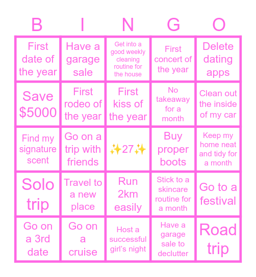 Bianca’s 2026 Bingo Card Bingo Card