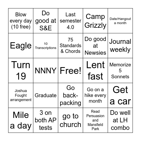 2025 Bingo Card
