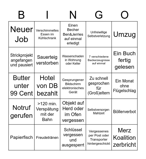 2026 Bingo Card
