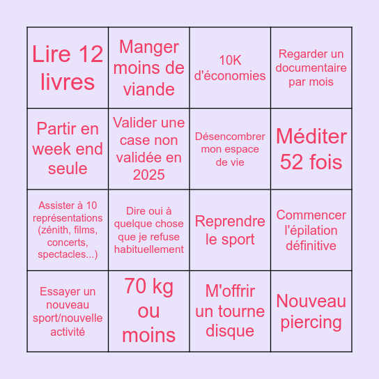 Sylvia 2026 Bingo Card