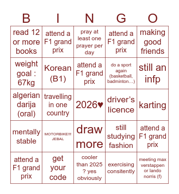 ✨2026✨ Bingo Card