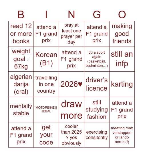 ✨2026✨ Bingo Card