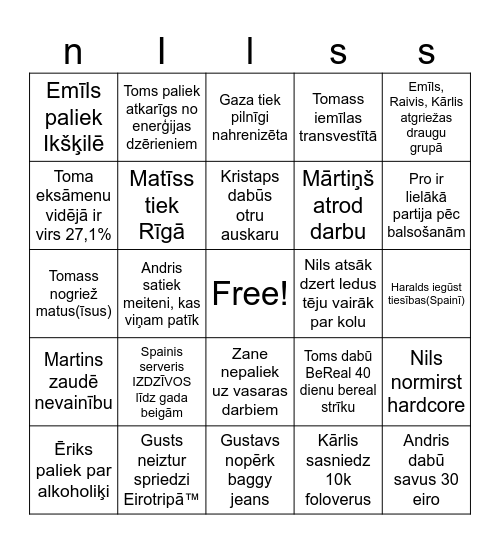 bingo Card