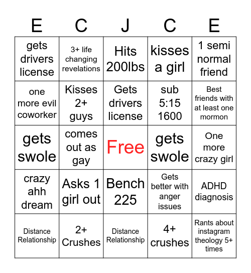2026 Bingo Card