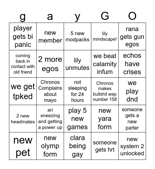 gays vs god 2026 remastered 2.19 Bingo Card