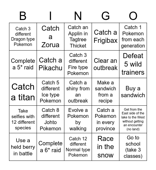 Scarlet/Violet Bingo Card