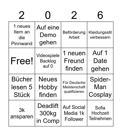 Bingo 2026 Bingo Card