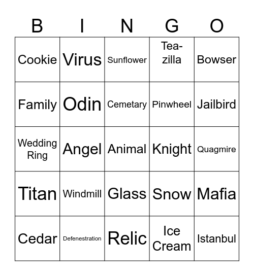 IC Bingo Card