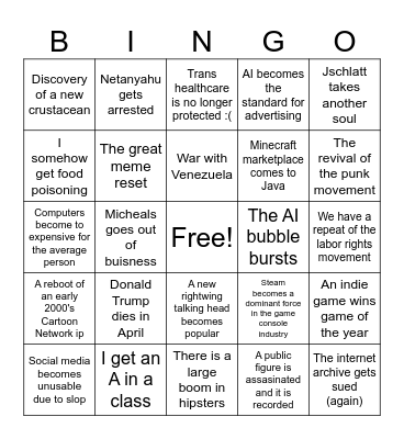 2026 BINGO Card