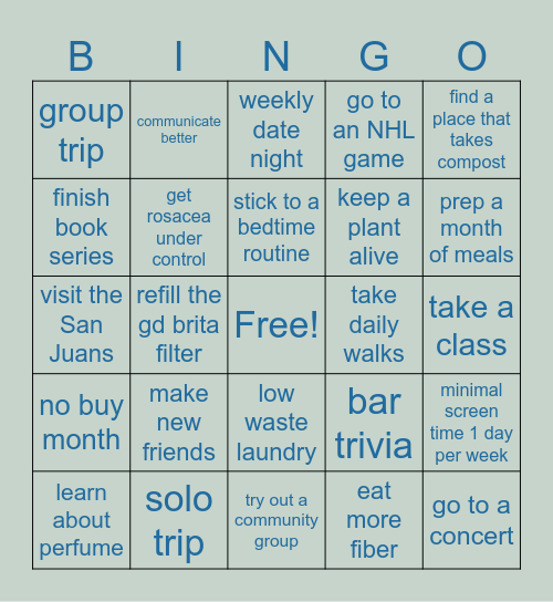 Jo’s 2026 Bingo Card