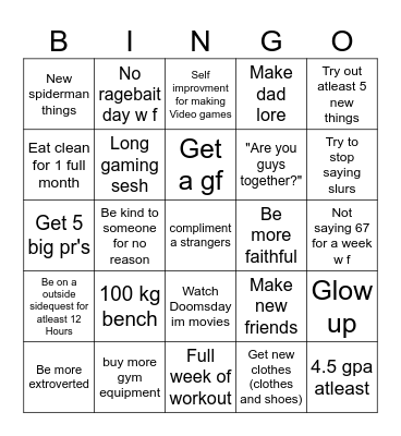 2026 Bingo Predictions Bingo Card