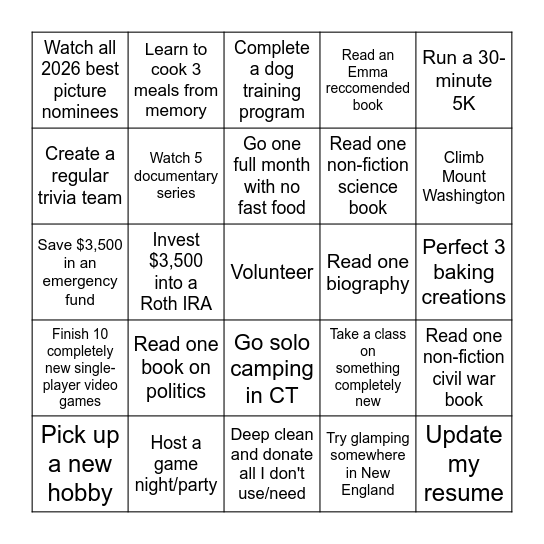 2026 BINGO Card