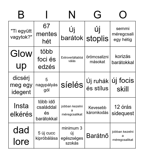 The big 26 Bingo Card