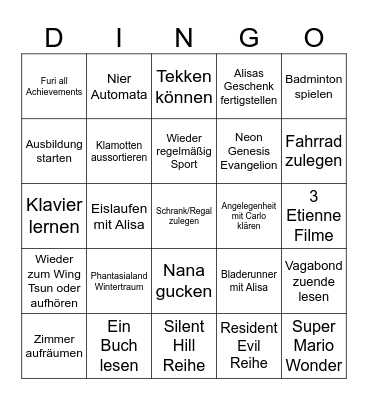 2026 Dingo Bingo Card