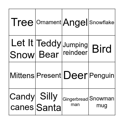 Holiday Bingo!!! Bingo Card