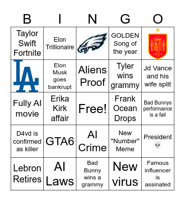 2026 Bingo Card
