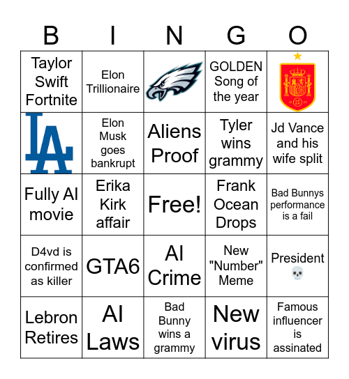 2026 Bingo Card